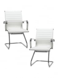 Офисное кресло для посетителей ДОБРИН CОДЙ (белый) 2 шт / DOBRIN CODY