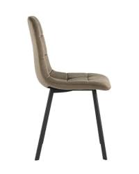 Комплект из четырех стульев Chilly велюр коричневый ножки металл черные