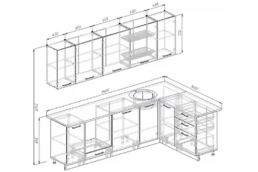 Угловая кухня Руанда 2600х1600
