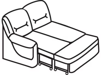 Секция двухместная раскладная с правым подлокотником Вавилон 2ВР Оранжевая (экокожа)