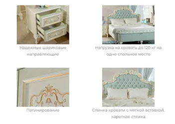 Комплект мебели для детской Луиза №2 Алебастр Шампань