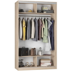 Белый шкаф-купе в прихожую Б-220х135х60-3(ДСС-Белый-Д7Д7) / B-220х135х60-3(ДСС-Белый-D7D7)