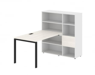 Рабочая станция EDIS EURST 1213 Ясень Траун Черный Белый