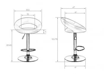 Стул барный ДОБРИН МИРА (оранжевый) 2 шт / DOBRIN MIRA