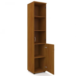 Шкаф для документов узкий с прозрачными стеклами Р.П-2СБ Крафт белый