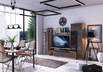 Шкаф с витриной Кёльн ЛД.674.020.000 Дуб Золотой/Антрацит