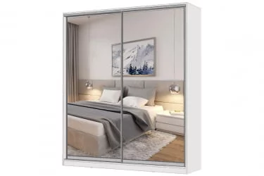 Шкаф-купе 2-х дверный Виктория 2000х584х2300, Белый 20ДЗДЗ-ПППЯ-Б 310-1663