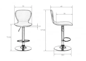 Барный стул ДОБРИН ЕЛИСА Белый / DOBRIN ELISA