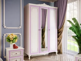 Комплект мебели для детской Маркиза №9 Алебастр Сиреневый