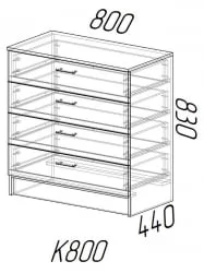 Комод в спальню Венге/Сосна Лоредо