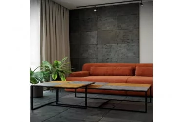 Придиванный столик Фьюжн квадро Дуб американский/серый бетон