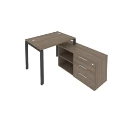 Рабочая станция на П-образном м/к с опорной тумбой правая Metal System БП.РС-СТС-2.1 Пр Вяз/Антрацит