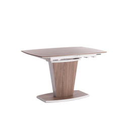 Стол FANCY МДФ HPL, 120-160х85х75 см, Дуб трюфель/Белый