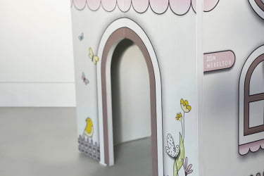 Детский стол Домик MK-0017 Белое дерево/розовый