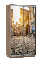 Шкаф-купе двухдверный Экспресс Дуо 1200х2200h Улица/Ясень шимо тёмный