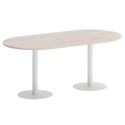 Стол овальный ХОМЕ ОФФИCЕ ВР.СП-5-180.1 Денвер Светлый/Белый металл / HOME OFFICE VR.SP-5-180.1
