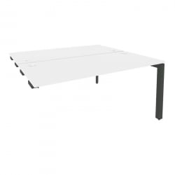 Стол-приставка двойной на П-образном м/к к опорным элем. ОНИКС О.МП-Д.СПР-4.7 Белый Бриллиант/Антрацит / ONIX O.MP-D.SPR-4.7
