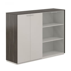 Шкаф средний двойной Atlas NZ-0315+NZ-0325.BT.GS.GL Бренсон Трюфель Серый камень