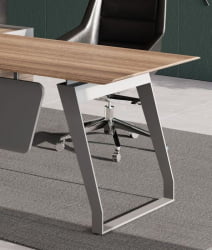 Стол руководителя на опорной тумбе QUARTZ QZ.0101.BW+QZ.0201.BW.GF.R левый