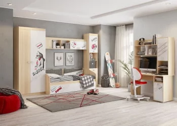 Шкаф двустворчатый Энерджи MDE-01 Дуб сонома Белый