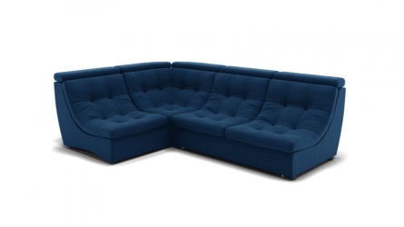 Диван Монако-3 (ЗР) Цвет фасада: Синий; Тип: Универсальный; Материал фасада: Металл/Велюр