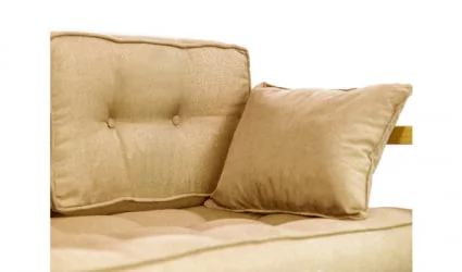 Диван экокожа двухместный DEmoku Д-2 бежевый-холодный серый