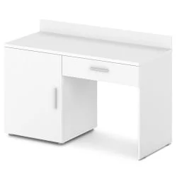 Стол с тумбой левый Ornata 	Н-440 Л Белый Шагрень