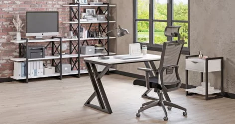 Стеллаж на регулируемых опорах - 3 полки LOFT VR.L-MST.O-3.8V Металл черный Белый Бриллиант