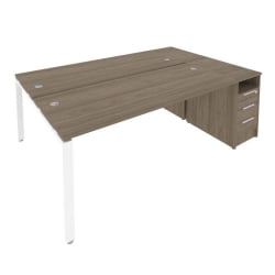 Рабочая станция с опорной тумбой Metal SystemБ.РС-СТП-2.5 Вяз/Белый