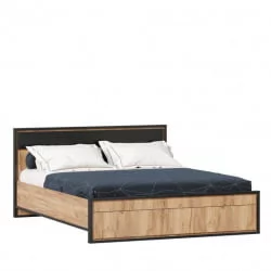 Кровать двуспальная 1600 Техно ЛД 678.140.000.005 Дуб Золотой Черный