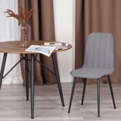 Стул ARC / 2 шт. в упаковке Велюр/металл , 46 х 52 х 88 см, темно-серый/черный