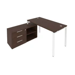 Рабочая станция на П-образном м/к с опорной тумбой левая Метал Сйстем Б.РС-СТС-2.3 Л Венге/Белый / Metal System