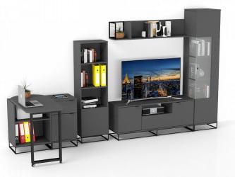 Полка навесная City средняя графит