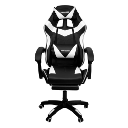 Геймерское кресло 088 цвет черный/белый с массажем 088-black-white-mass