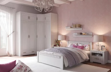 Кровать Прованс 140х200 Бодега белая Платина премиум