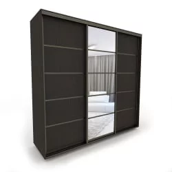 Шкаф-купе 3-х дверный Акцент-Квадро Д 2100х600 Венге/Бронза