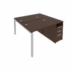 Рабочая станция с опорной тумбой Metal System Б.РС-СТП-2.1 Венге/Серый