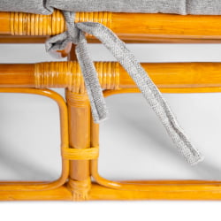 Диван MAMASAN/МАМАСАН 23/02 W /с подушкой/ 169х102х80 см, Pecan (орех), матрац 182х119 см, ткань серо-бежевая 3М 16/2