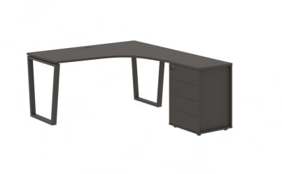 Стол эргономичный с тумбой правый ЕДИС ЕВCЕТ 1518 Р Мокко / EDIS EVCET R