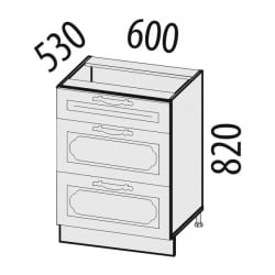 Стол с 3 ящиками (с системой плавного закрывания) Милана 23.91 Сосна Астрид/Ваниль