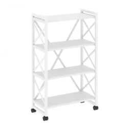 Стеллаж на колесных опорах - 4 полки LOFT  VR.L-MST.K-4.8 Металл белый Белый Бриллиант