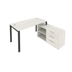 Рабочая станция на П-образном м/к с опорной тумбой правая Metal System Б.РС-СТС-2.3 Пр Наварра/Антрацит