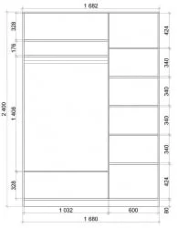 Шкаф-купе с фотопечатью Хит-24-17-77 Лондон Аруба Венге