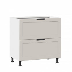 Тумба кухонная 800 с 2 ящиками ЛЮКС (4) Джамис ЛД 296.150.000.094 Белый Кашмир