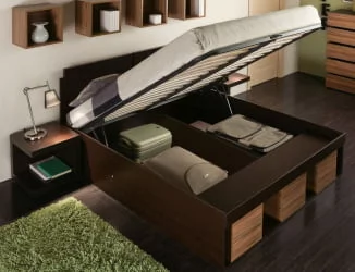 Двуспальная кровать с подъёмным механизмом 2 (1600) HYPER Венге (спальня)