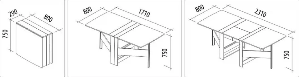 Раскладной стол Колибри-12.2 Астрид