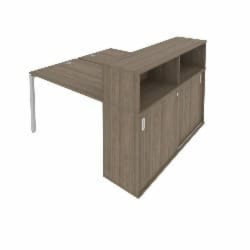 Рабочая станция с опорным шкафом-купе Метал Сйстем Б.РС-СШК-2.2 Вяз/Серый / Metal System