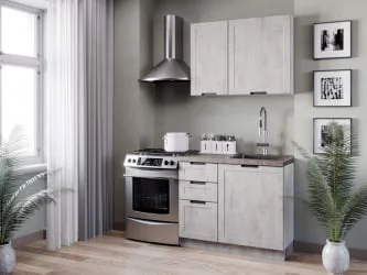 Кухонный гарнитур Джамис 1600 Белый Белый камень