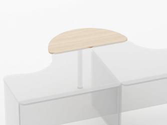 Приставка-полукруг для двух угловых столов Glassy 2.20 Дуб молочный