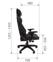 Кресло геймерское CHAIRMAN GAME 44 Черный-красный